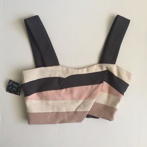 Nasty Gal striped open back crop top